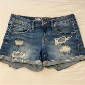 Mossimo Midi-Length Distressed Denim Shorts